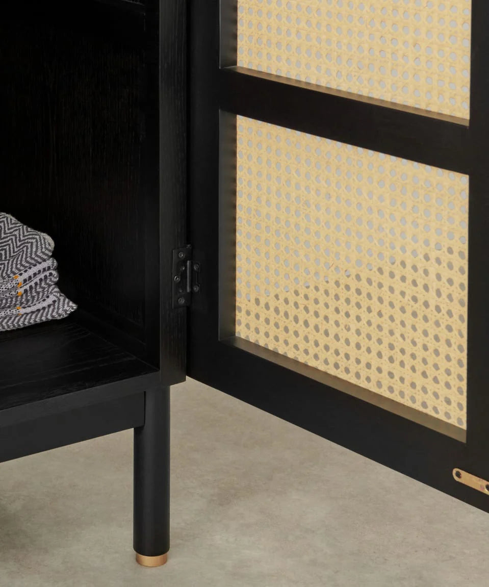 Raven Rattan Solid Wood Wardrobe by woodshilp