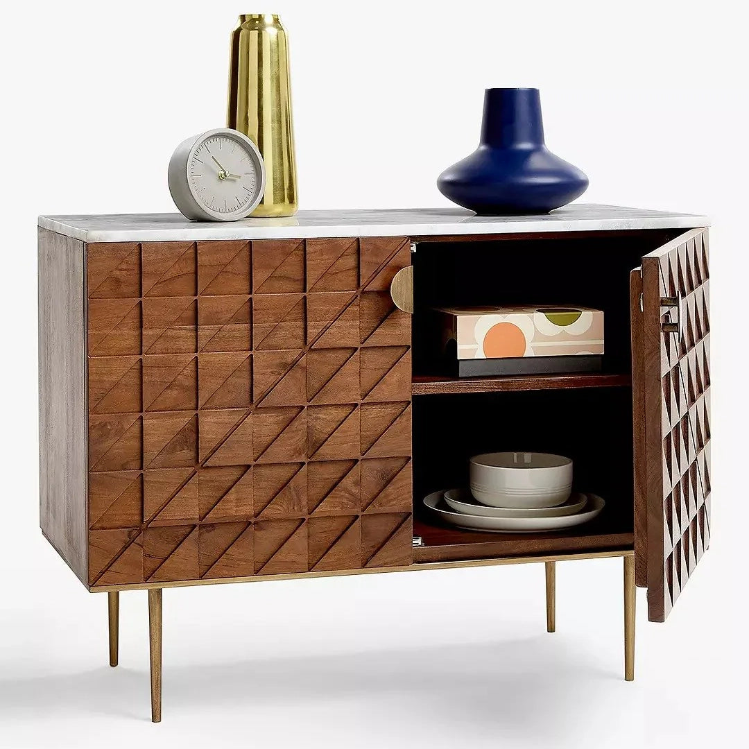 Romulus Marblecut Cabinet by woodshilp furniture