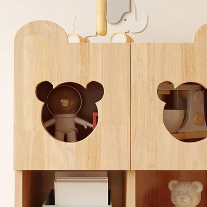 Rustic Mango Bear Pattern Wardrobe Solid Wood by woodshilp