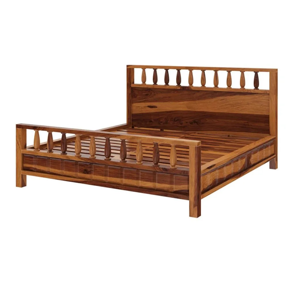 Rustic Solid Wood King Size Platform Bed by Woodshilp
