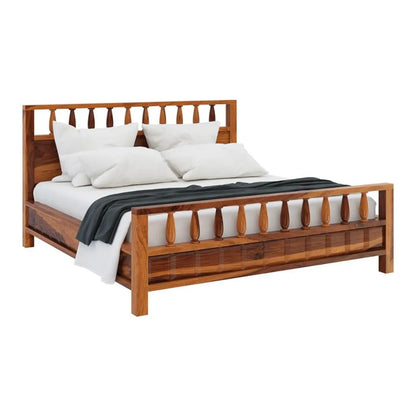 Rustic Solid Wood King Size Platform Bed by Woodshilp