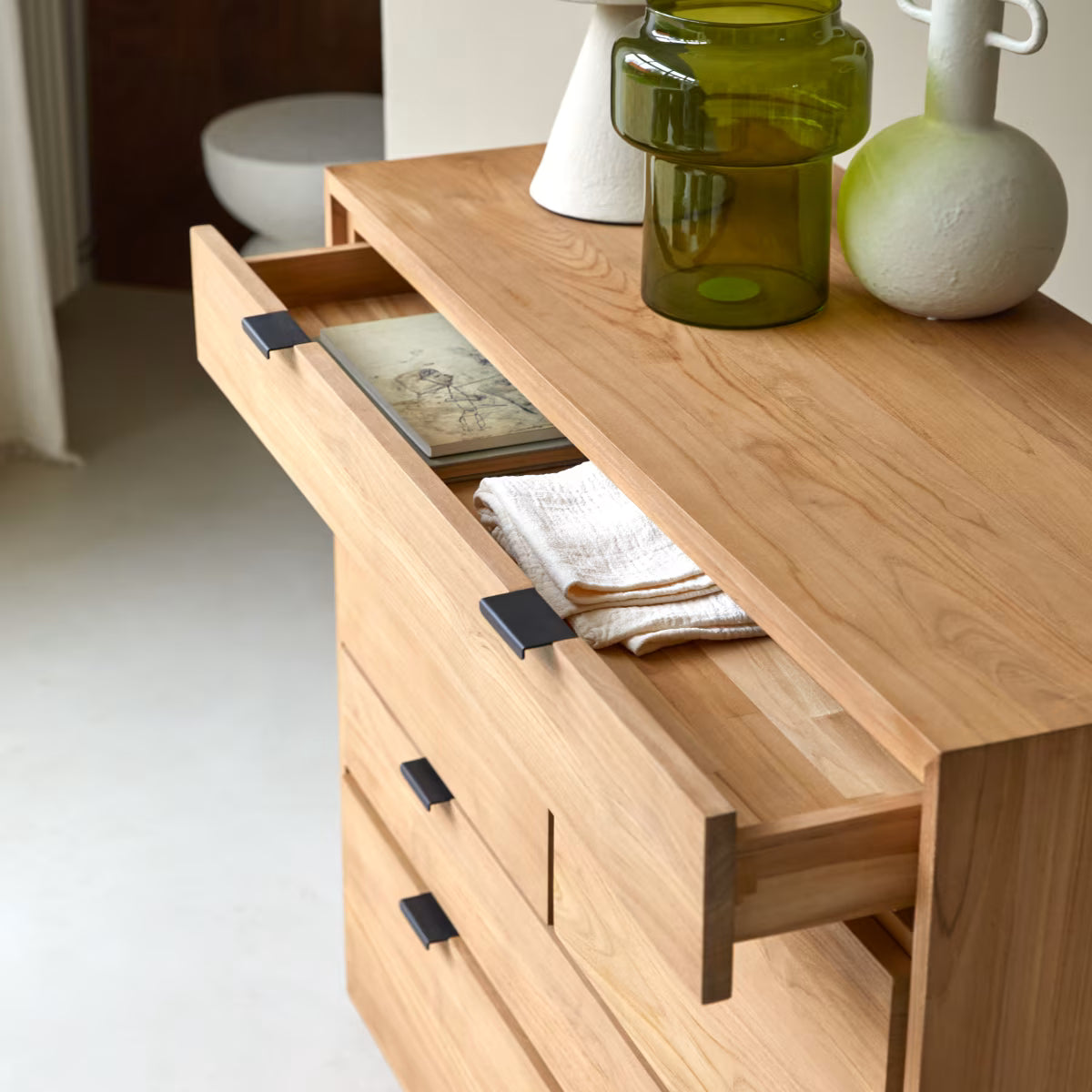 Senson Solid teak chest of drawers by Woodshilp