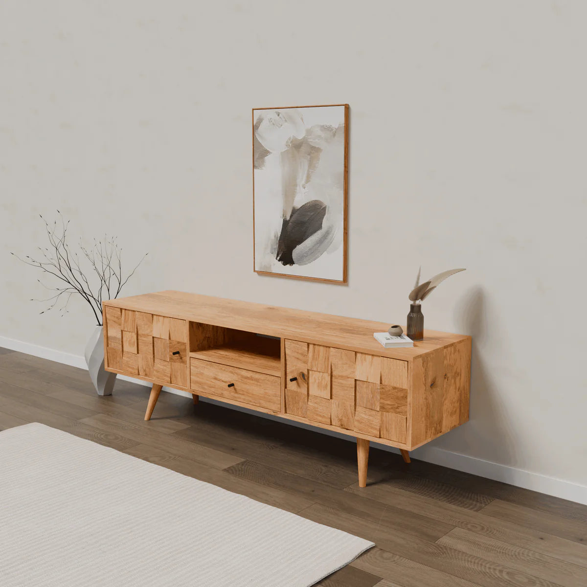Solid Wood TV Cabinet by woodshilp furniture