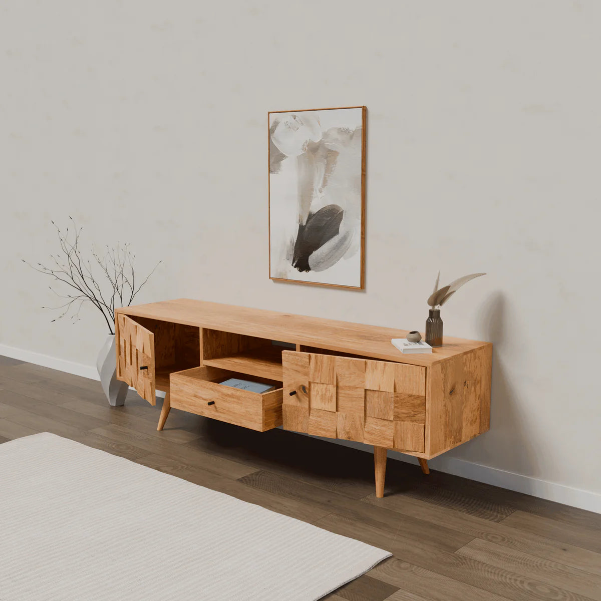 Solid Wood TV Cabinet by woodshilp furniture