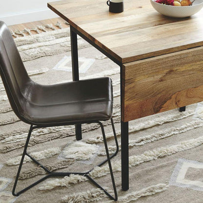 Wood & Metal Expandable Dining Table by Woodshilp