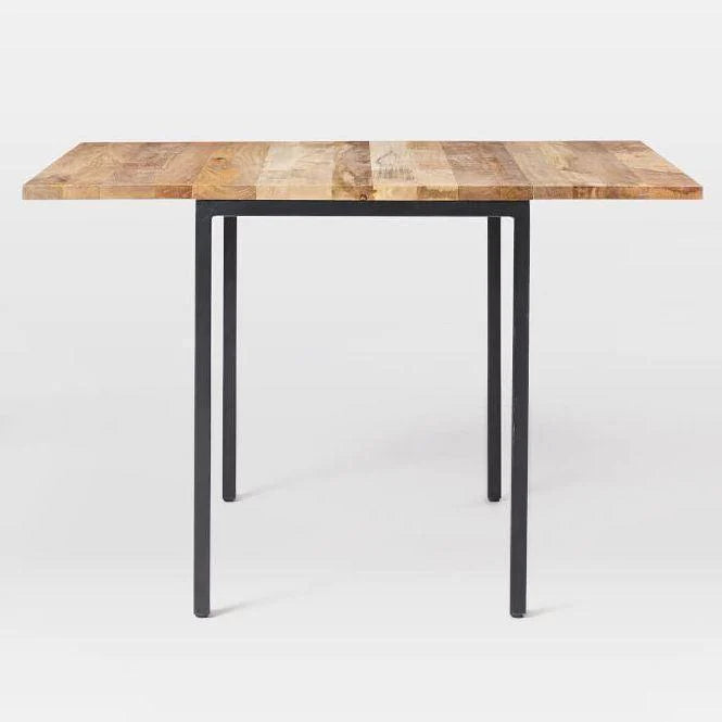 Wood & Metal Expandable Dining Table by Woodshilp