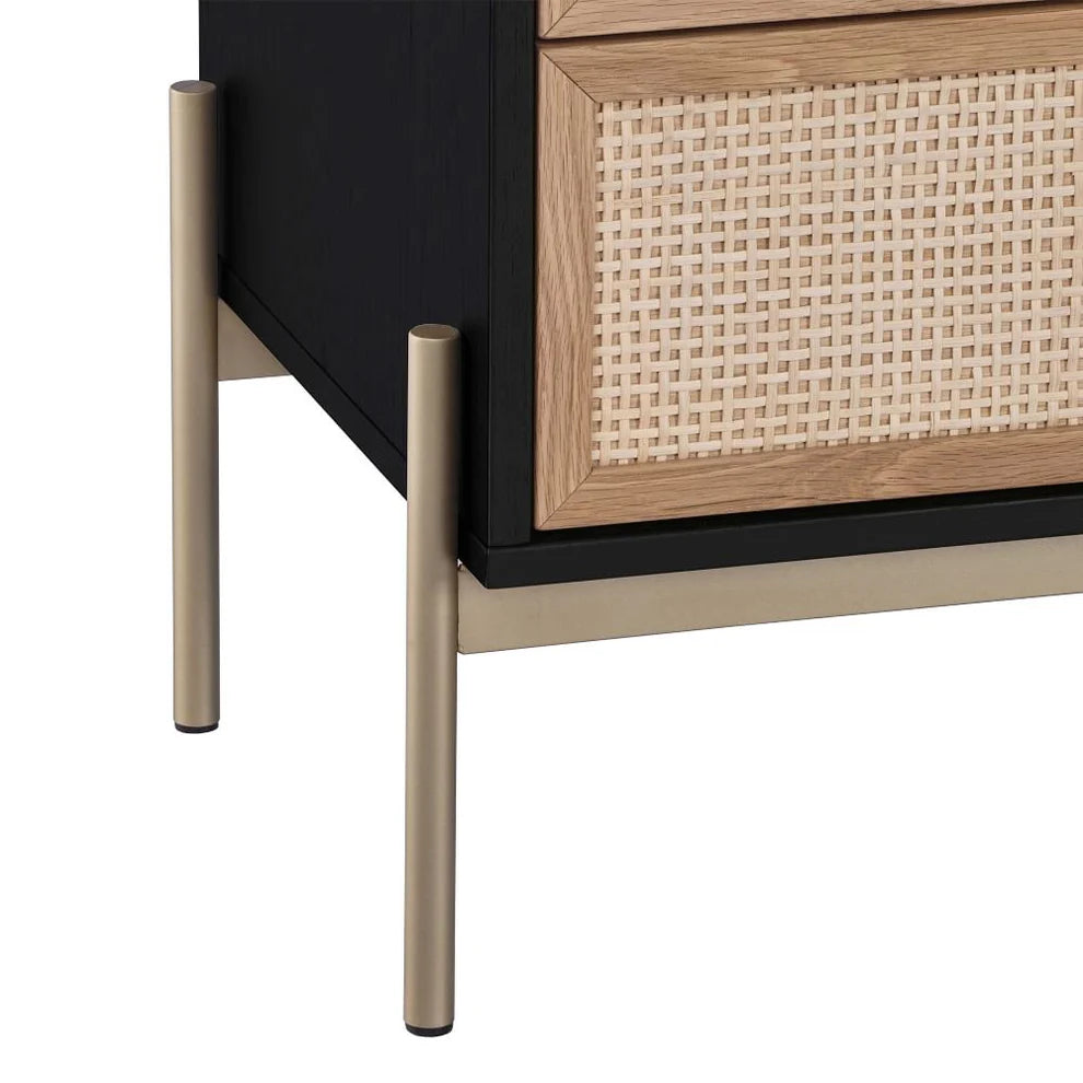 Jamir Rattan & Wood 6-Drawer Dresser by woodshilp furniture