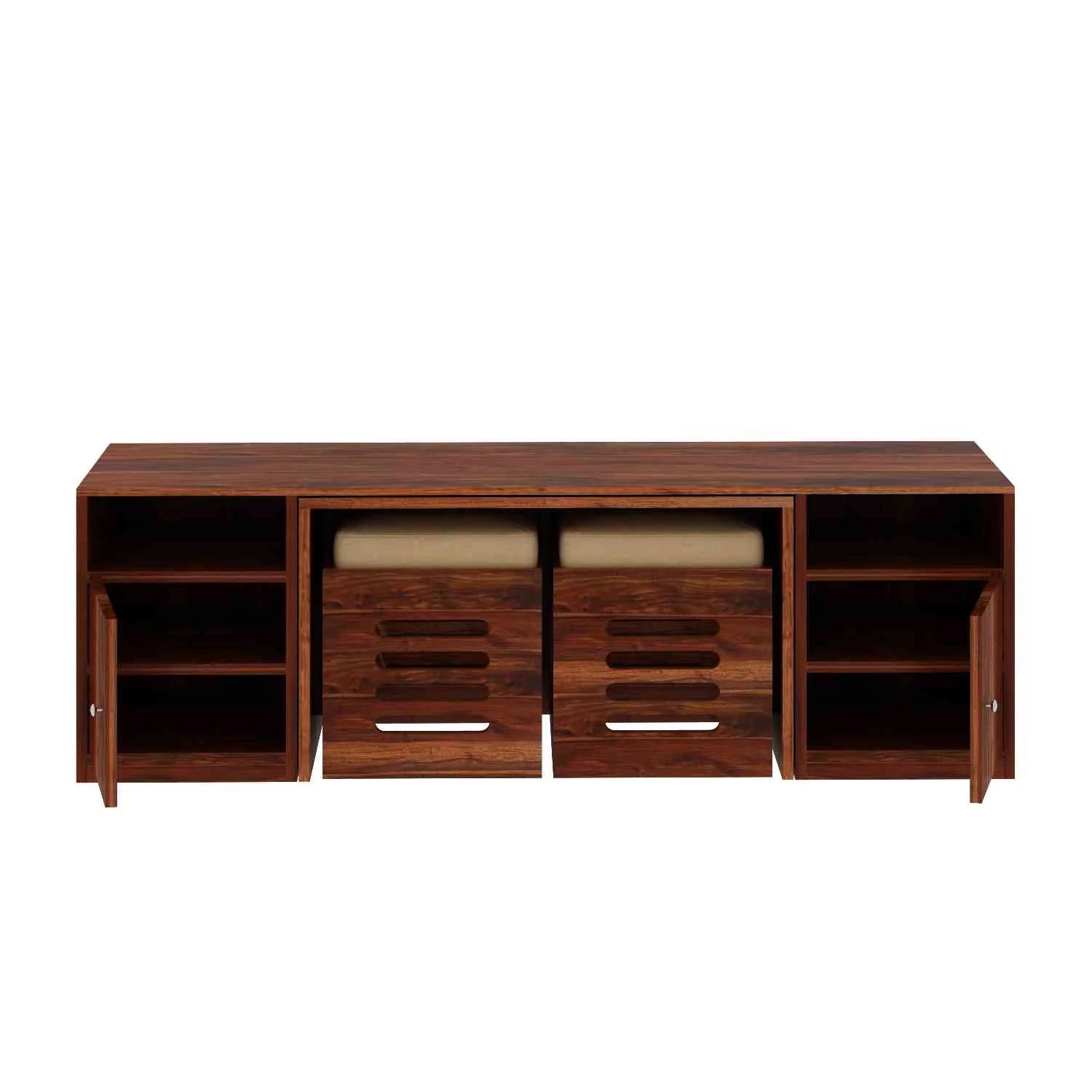 Maria Solid Sheesham Wood TV Unit With Coffee Table by woodshilp