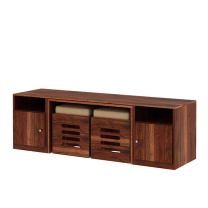 Maria Solid Sheesham Wood TV Unit With Coffee Table by woodshilp