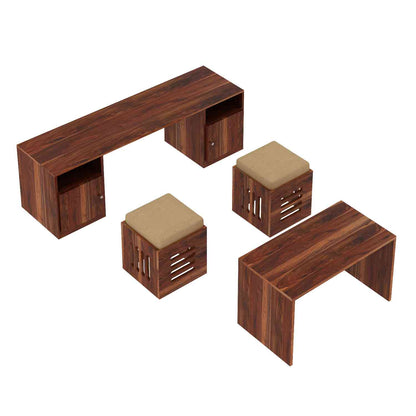 Maria Solid Sheesham Wood TV Unit With Coffee Table by woodshilp