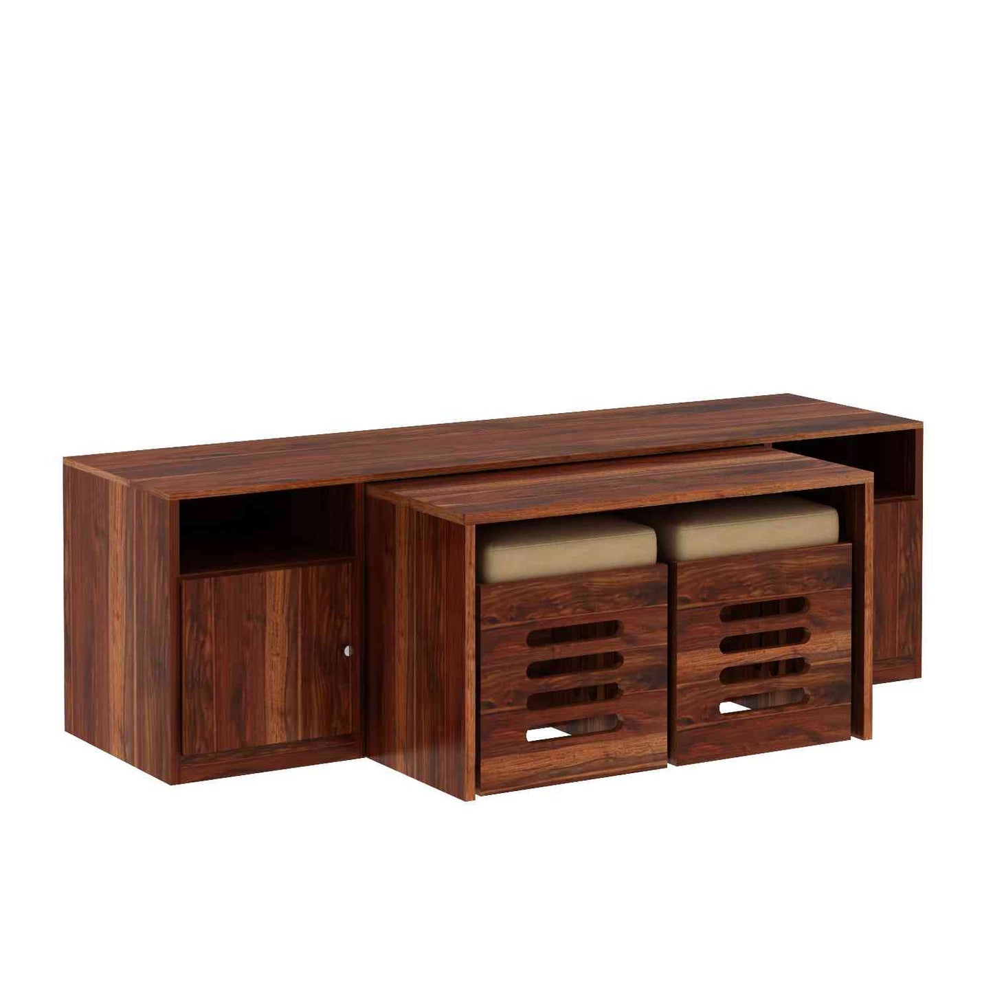 Maria Solid Sheesham Wood TV Unit With Coffee Table by woodshilp